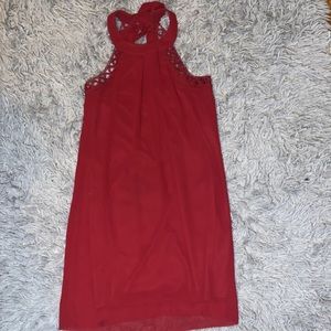 Women Halter Neck Maroon Dress